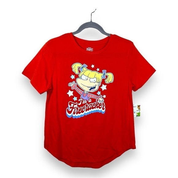 NEW RUGRATS NICKELODEON RED TEE SHORT SLEEVE TSHIRT LARGE JUNIORS - Picture 1 of 6